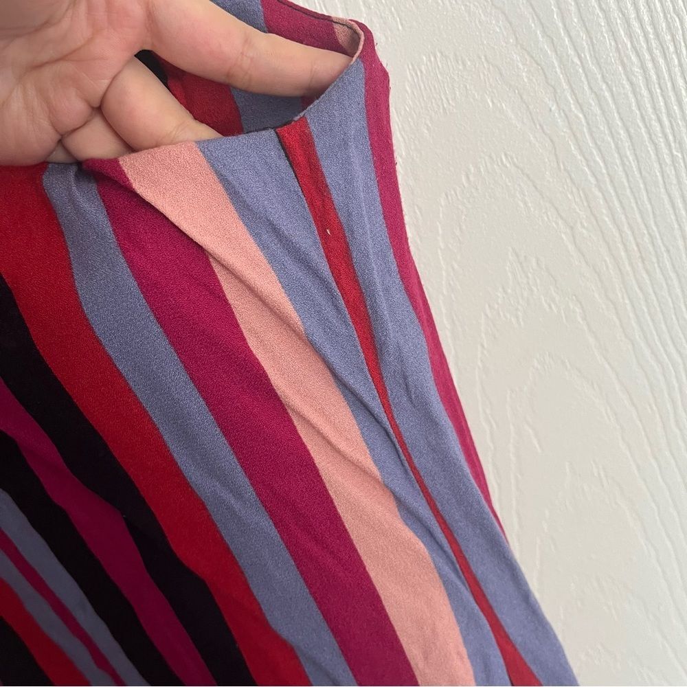Reformation Multi-Stripe Mini Dress in Red, Pink, Lavender, Black - Picture 4 of 8